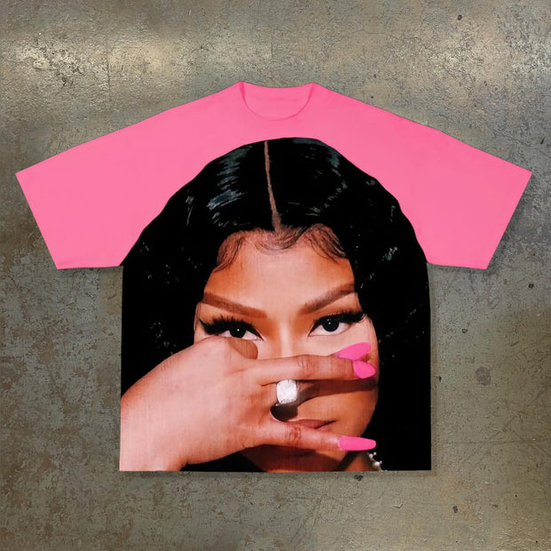 Casual Character Print Short Sleeve T-Shirt