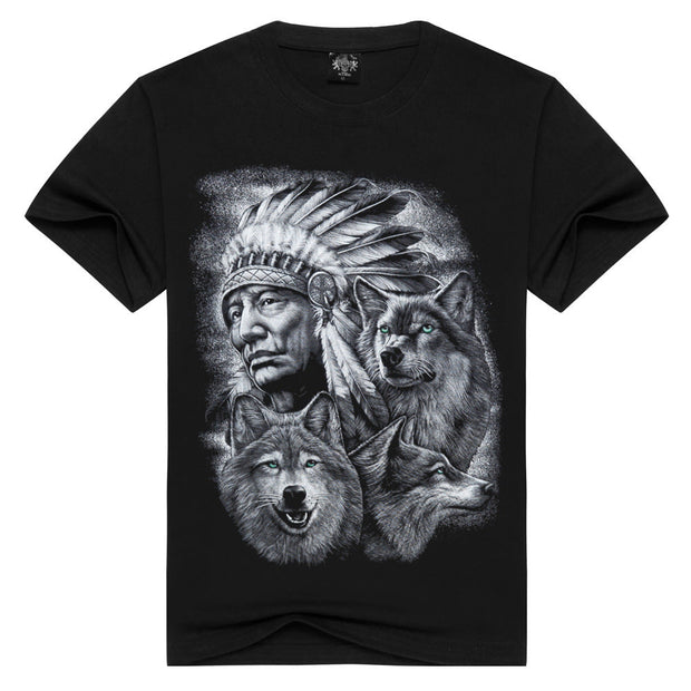 Street style fashion rock round neck T-shirt