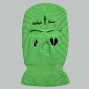 Cross broken heart knitted three hole hat