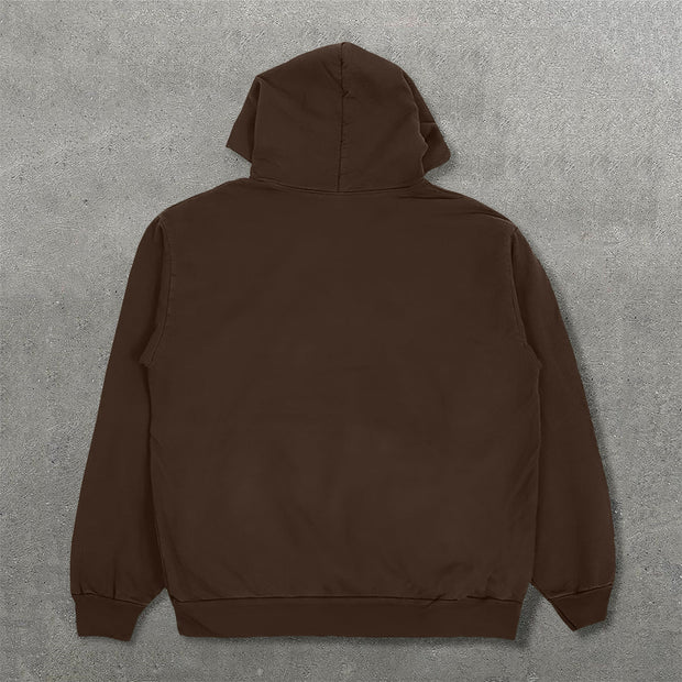 Party Till We Die Print Long Sleeve Hoodies