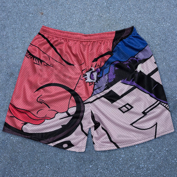 Cartoon Contrast Color Casual Sports Shorts