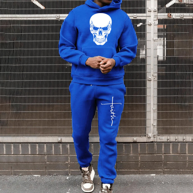 Casual Skull Print Two Piece Set
