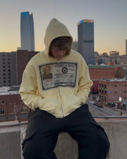 Personalized ID print zip-up hoodie