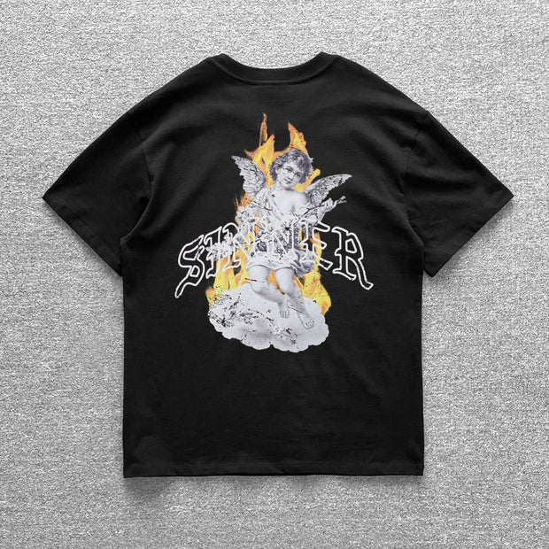 Angel Print Short Sleeve T-Shirt