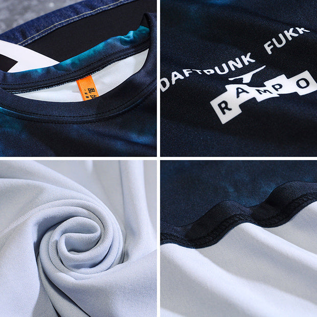 Tie-dye plus size round neck T-shirt