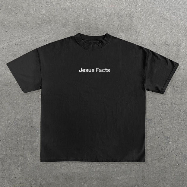 Jesus Facts Print Short Sleeve T-shirt