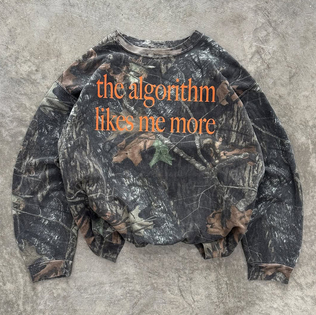 Camouflage The Algorithm Like Me More Print Sweatshirt