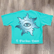 Statue Of Liberty Print Short Sleeve T-Shirt