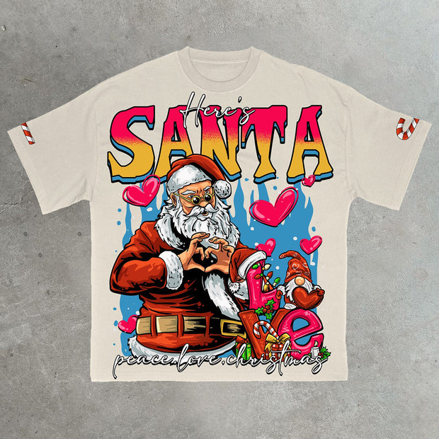 Love Santa Claus Casual Street T-Shirt