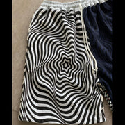 Statement Striped Panel Contrast Cotton Shorts