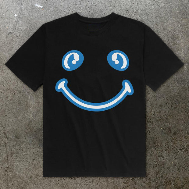 Personalized smiley print T-shirt