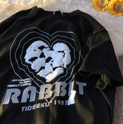 Fashion bubble love black short sleeve t-shirt