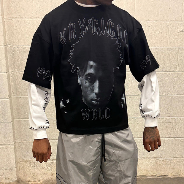 Street color contrast stitching youngboy sweatshirt