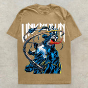 Casual preppy print oversized short-sleeved T-shirt