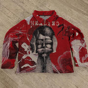Silent World Casual Street Zip Tapestry Jacket