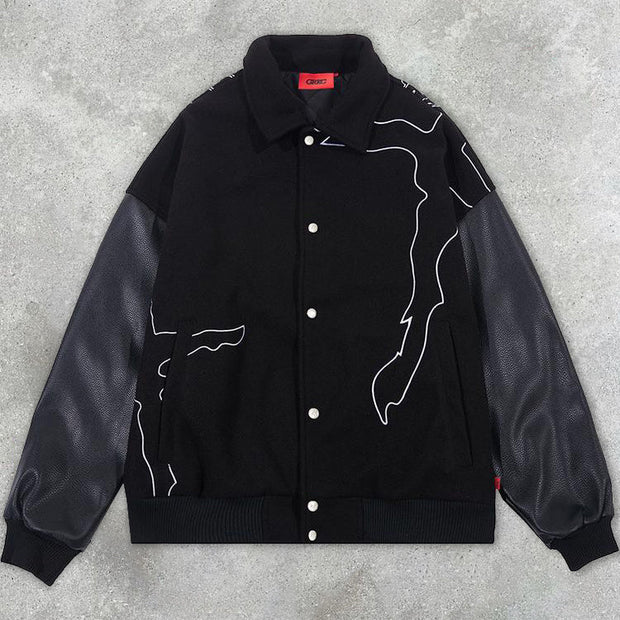 Fashion street style personality printed jacket