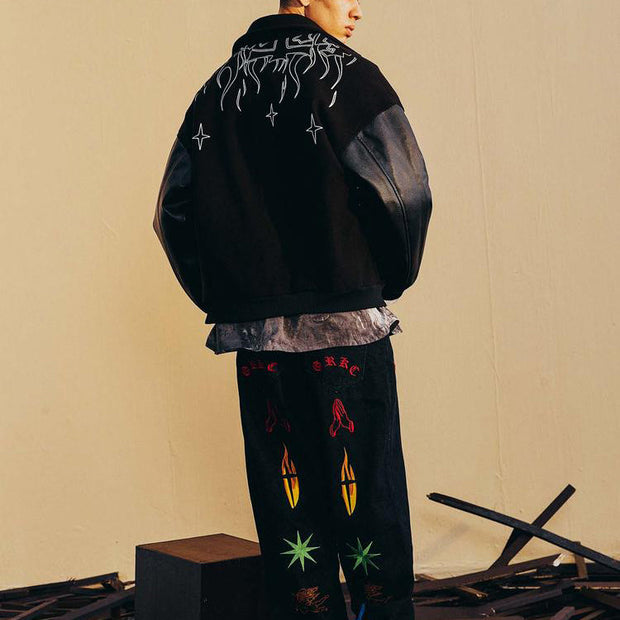 Fashion street style personality printed jacket