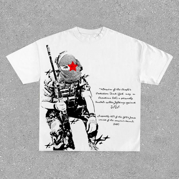 Warrior Print Crew Neck T-Shirt
