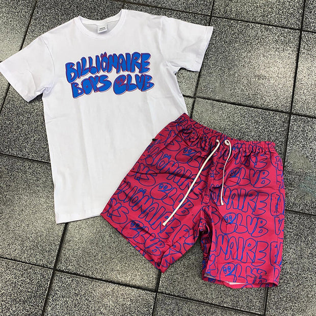 Street Letter Print Shorts Set