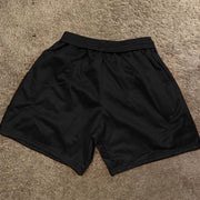 Angel Print Vintage Mesh Track Shorts