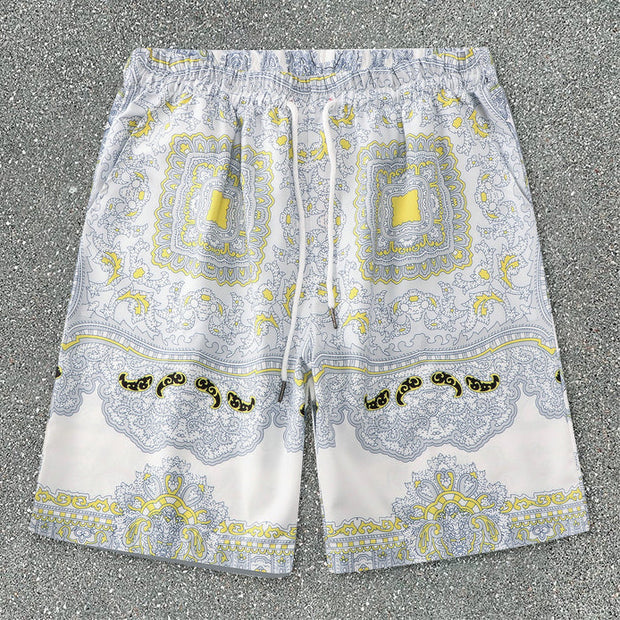 Trendy Baroque Casual Shorts Shirt Loose Short Sleeve Suit