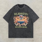 Casual Vintage Cupid Distressed Print T-Shirt