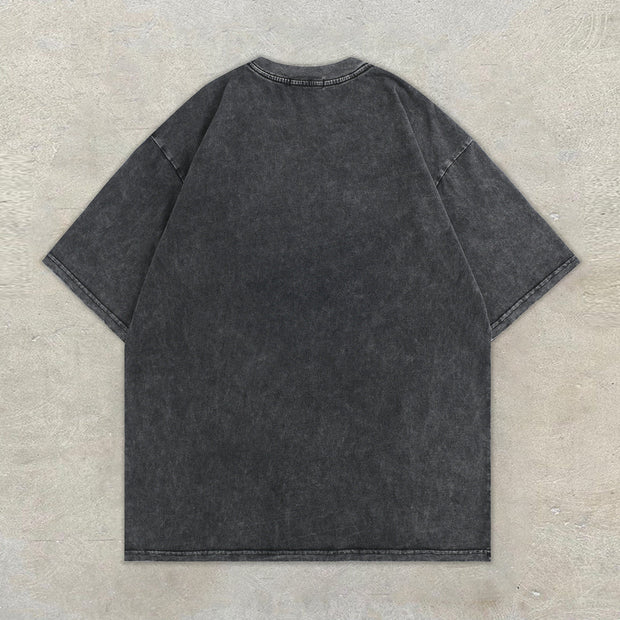 Casual Vintage Cupid Distressed Print T-Shirt