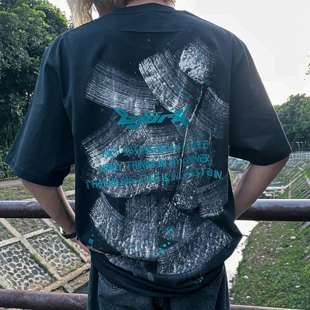 Casual street retro printed T-shirt