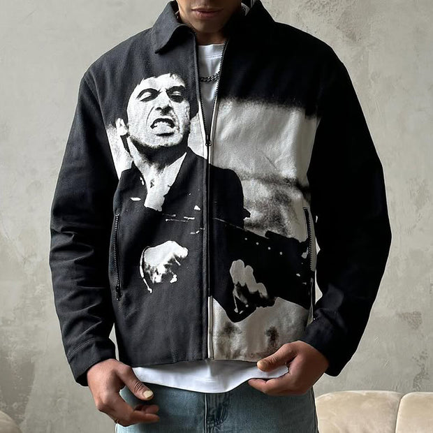 Little Friend Print Long Sleeve Zipped Jacket