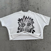 Funny Cartoon Print Short Sleeve T-Shirt