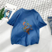 Casual retro butterfly print T-shirt