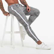 Men's fashion plaid casual trousers