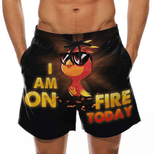 Turkey 3D printed shorts casual drawstring beach pants men