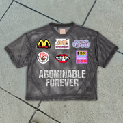 Casual mesh print jersey