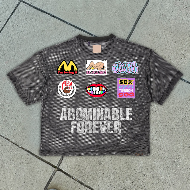 Casual mesh print jersey