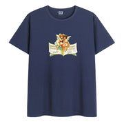 Retro printed cotton round neck print trendy short-sleeved T-shirt