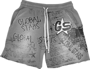 Graffiti print casual shorts