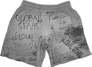 Graffiti print casual shorts