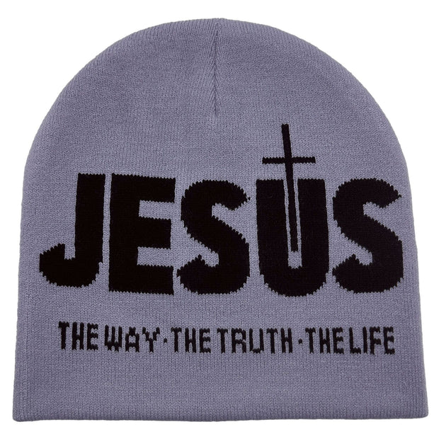JESUS jacquard knitted hat