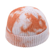 Tie-dye knitted hat hip hop street toe cap