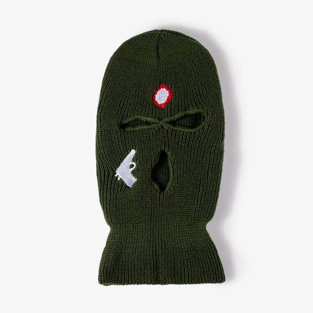 Street Couple Embroidered Three-Hole Beanie