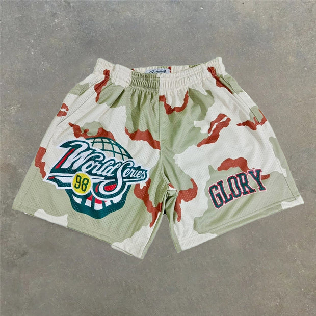Fashionable personalized camouflage mesh shorts