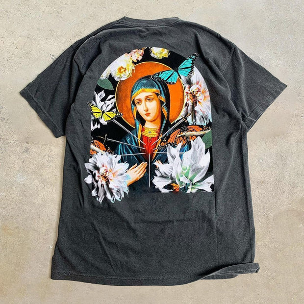 Personalized retro graphic print T-shirt