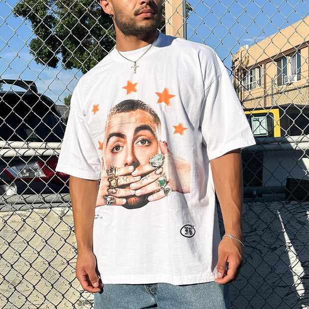 Rap Print Cotton T-Shirt