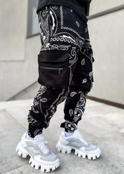 Fashion trend printing harem pants multi-pocket cargo trousers