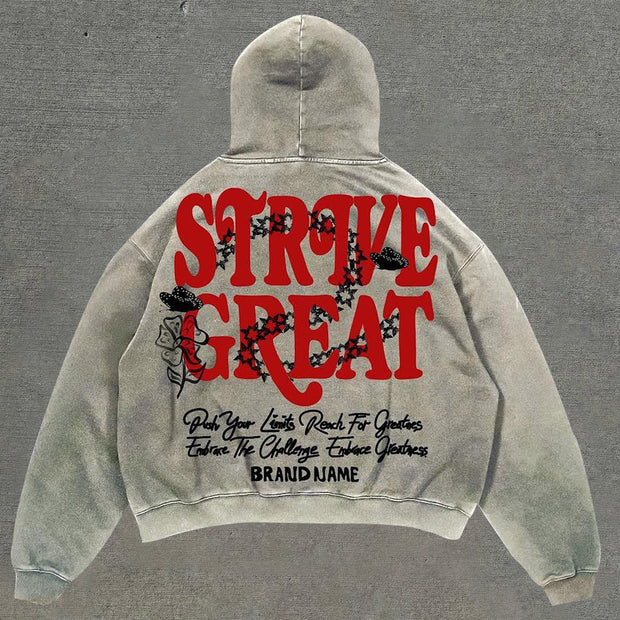 Personalized street style loose printed hoodie