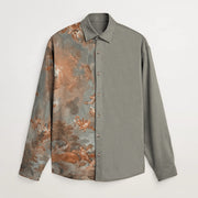 Retro print stitching fashion shirt