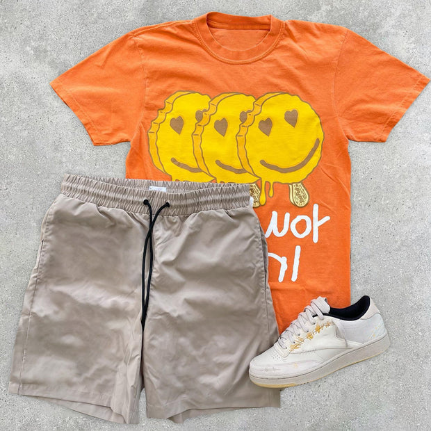 Fashion Personality Print Short Sleeve Shorts Two Piece Set
