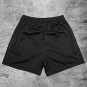 Trendy Retro Print Casual Mesh Shorts