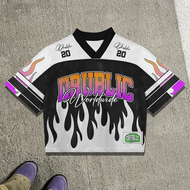 Flame Casual Street Mesh Jersey